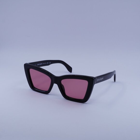 Palm Angels PERI091 ROSEVILLE 1021 Sunglasses Black Cat Eye Frame, Peach Lenses - Picture 1 of 9